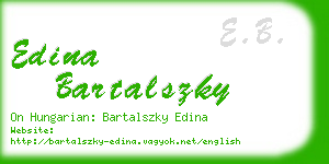 edina bartalszky business card